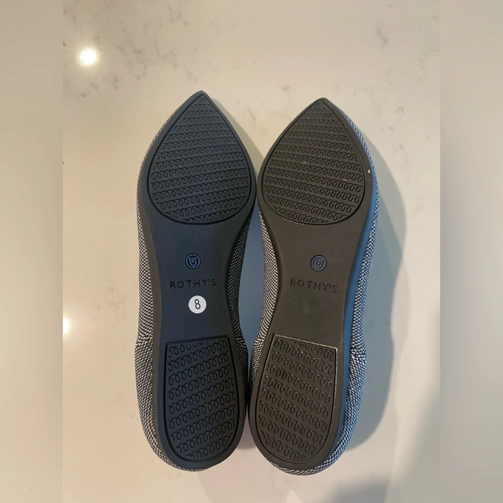 Rothy’s The Point Pebble Grey Flat , Sz 8 - Picture 10 of 13